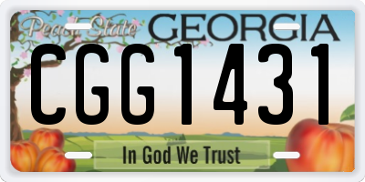 GA license plate CGG1431