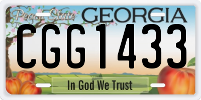 GA license plate CGG1433