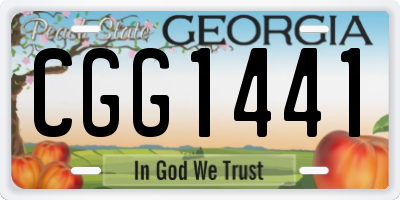 GA license plate CGG1441
