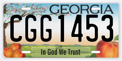 GA license plate CGG1453