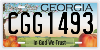 GA license plate CGG1493