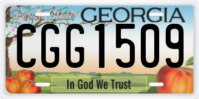 GA license plate CGG1509