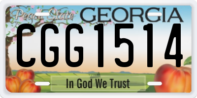 GA license plate CGG1514