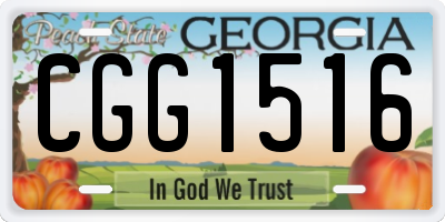GA license plate CGG1516