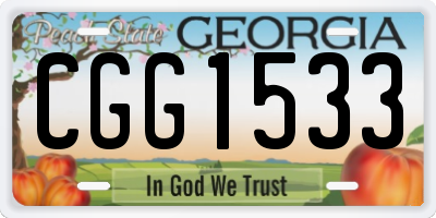 GA license plate CGG1533