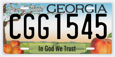 GA license plate CGG1545