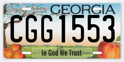 GA license plate CGG1553