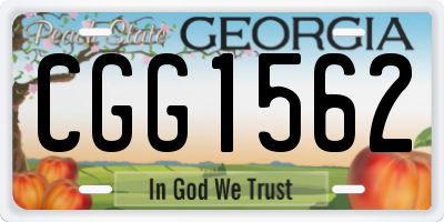 GA license plate CGG1562