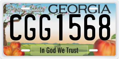 GA license plate CGG1568