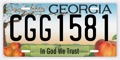 GA license plate CGG1581