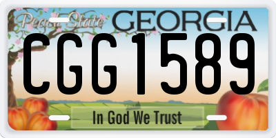 GA license plate CGG1589