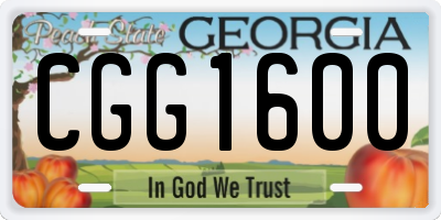 GA license plate CGG1600