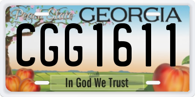 GA license plate CGG1611