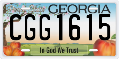 GA license plate CGG1615