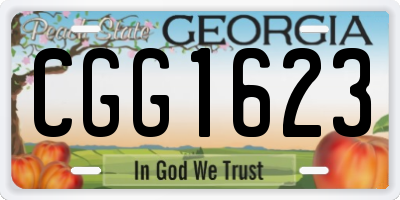 GA license plate CGG1623