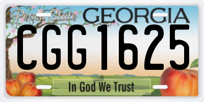 GA license plate CGG1625