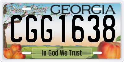 GA license plate CGG1638