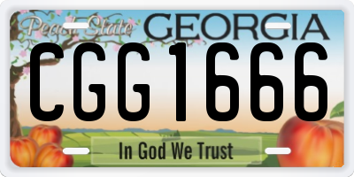 GA license plate CGG1666