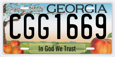 GA license plate CGG1669