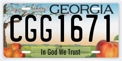 GA license plate CGG1671