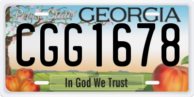 GA license plate CGG1678