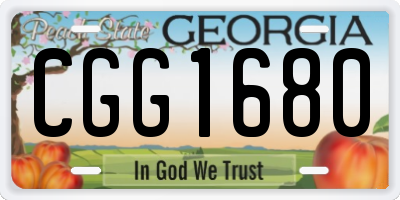 GA license plate CGG1680