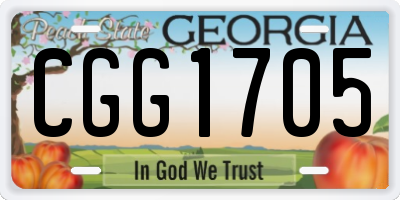 GA license plate CGG1705