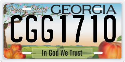 GA license plate CGG1710