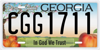 GA license plate CGG1711