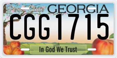 GA license plate CGG1715