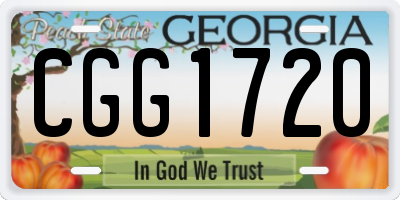 GA license plate CGG1720
