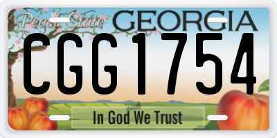 GA license plate CGG1754