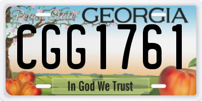 GA license plate CGG1761