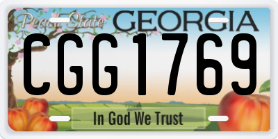 GA license plate CGG1769