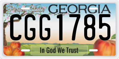 GA license plate CGG1785