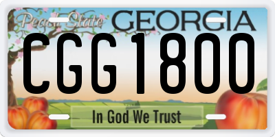 GA license plate CGG1800