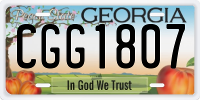 GA license plate CGG1807