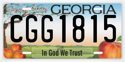 GA license plate CGG1815