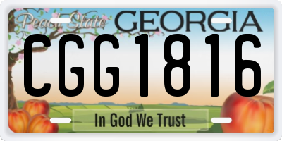 GA license plate CGG1816