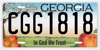 GA license plate CGG1818