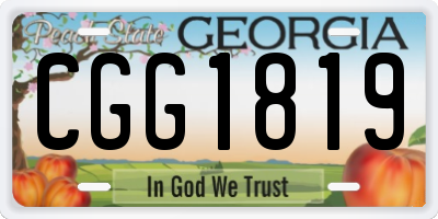 GA license plate CGG1819
