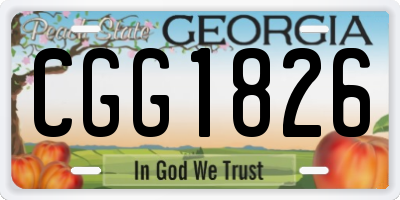 GA license plate CGG1826