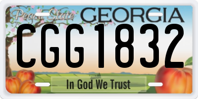 GA license plate CGG1832