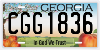 GA license plate CGG1836