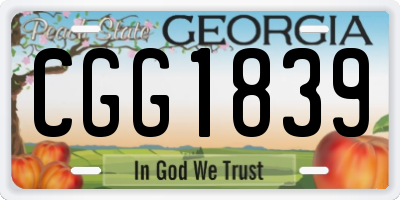 GA license plate CGG1839