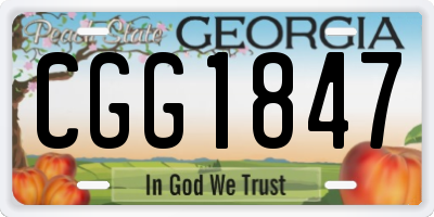 GA license plate CGG1847