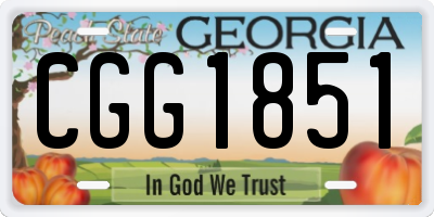 GA license plate CGG1851