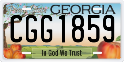 GA license plate CGG1859