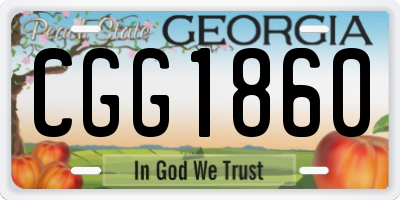GA license plate CGG1860
