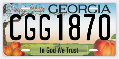 GA license plate CGG1870